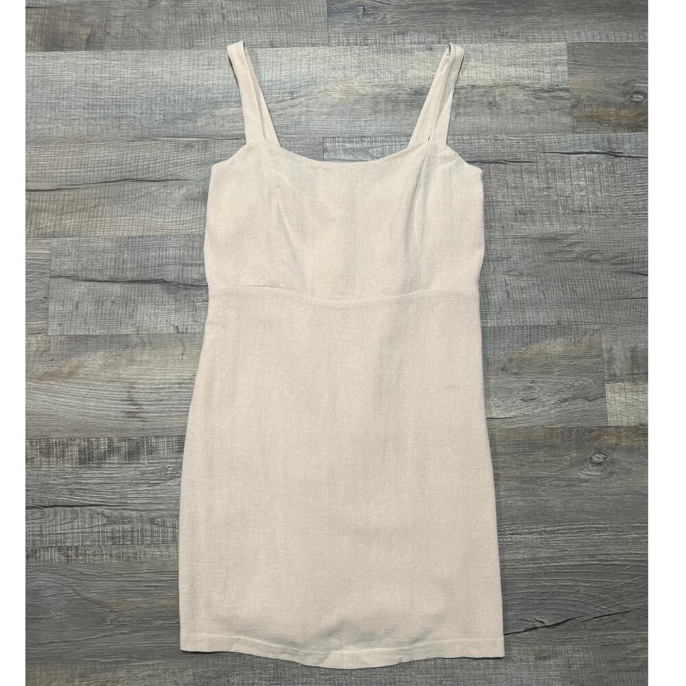 Free People XL Mini Cottage Dress Crinkle Cotton Lined Babydoll Boho Milkmaid